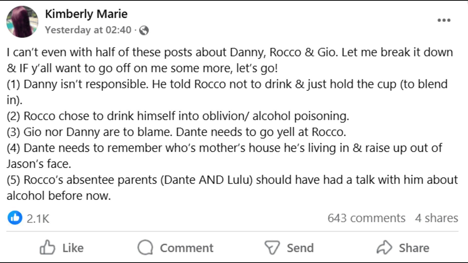 A Facebook post about Rocco, Danny, and Gio (Image via Facebook/General Hospital Fans - Official)